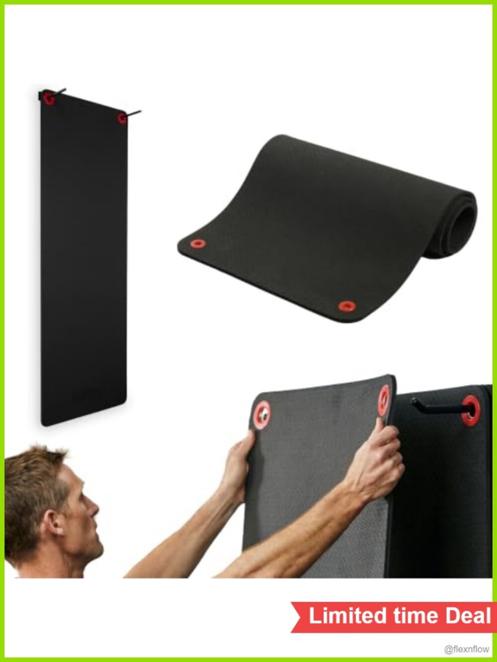 Hanging Exercise Mat, Closed-Cell Foam Fitness Mat with Grommets